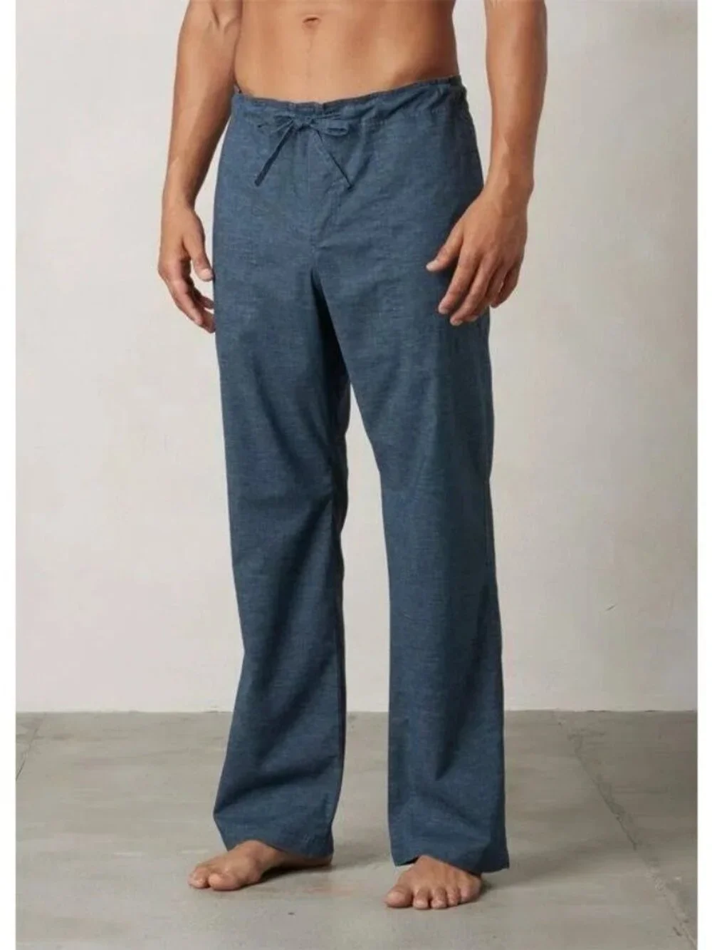 Prana Men's Blue Sutra Hemp Blend Drawstring Lounge Relaxed Pants Size M